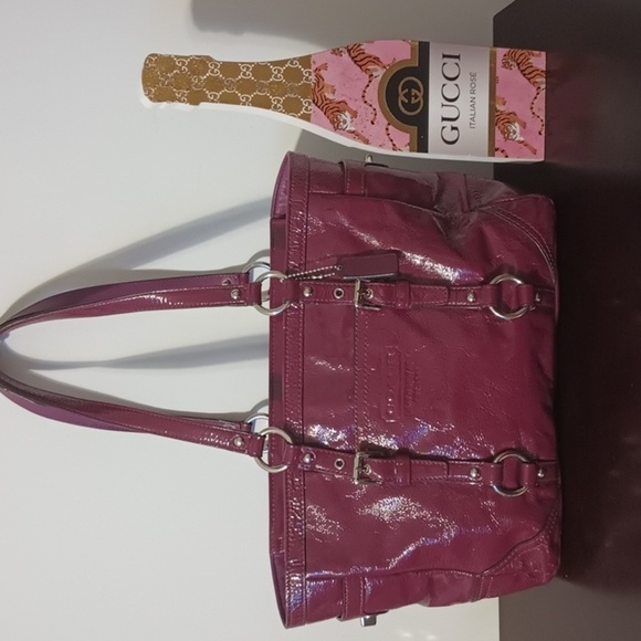 COACH Dark Purple Mint Gallery Tote Handbag, Vintage. EUC - Picture 1 of 6
